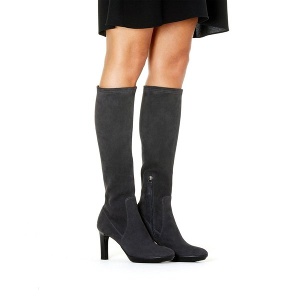 Aquatalia Shoes - NEW Aquatalia Rhumba Waterproof Stretch Suede Boots in Anthracite Grey 5.5